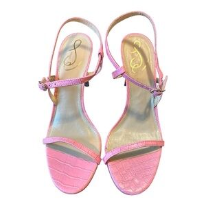 Steve Madden Doran Heel Pink Croc‑Embossed Size 7.5 M